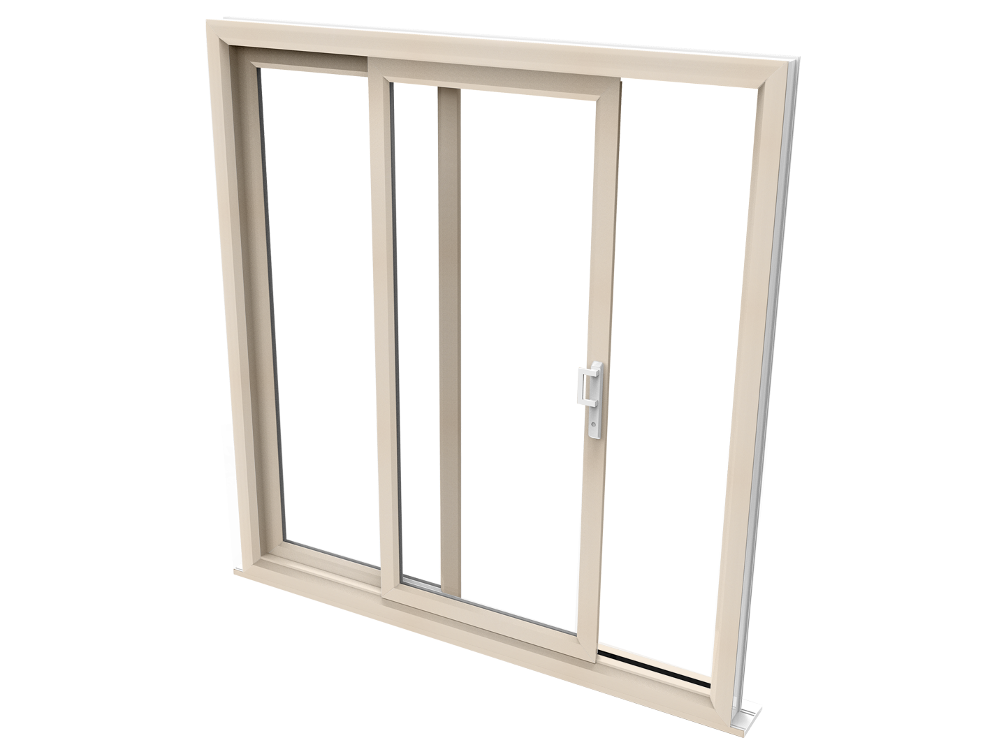classic cream colored sliding patio door
