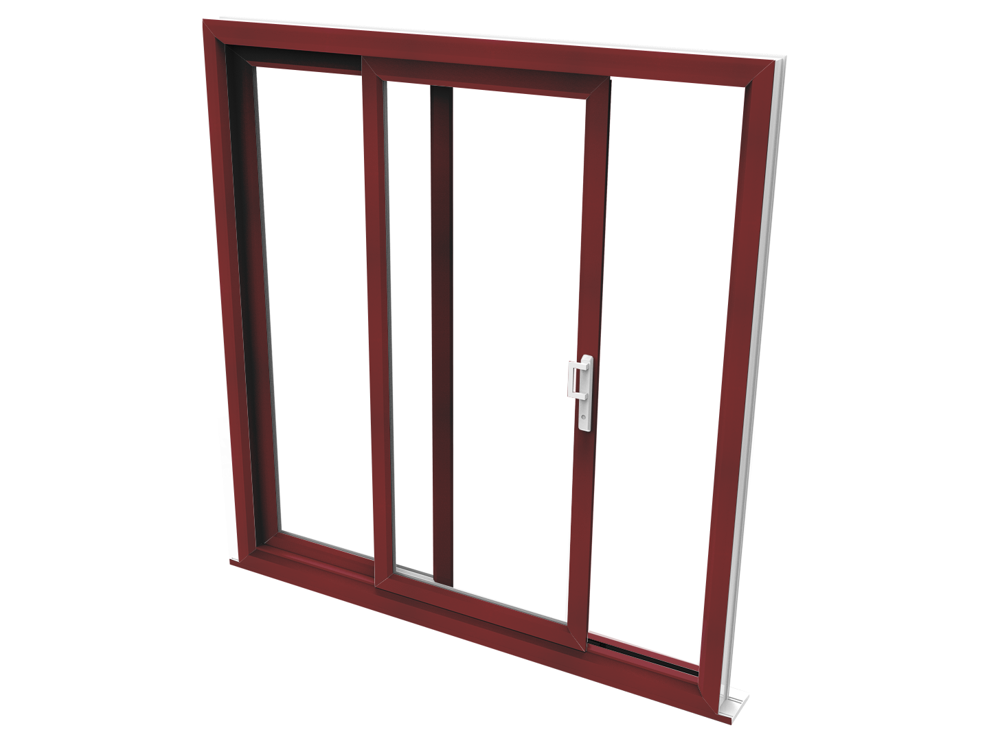 red colored sliding patio doors