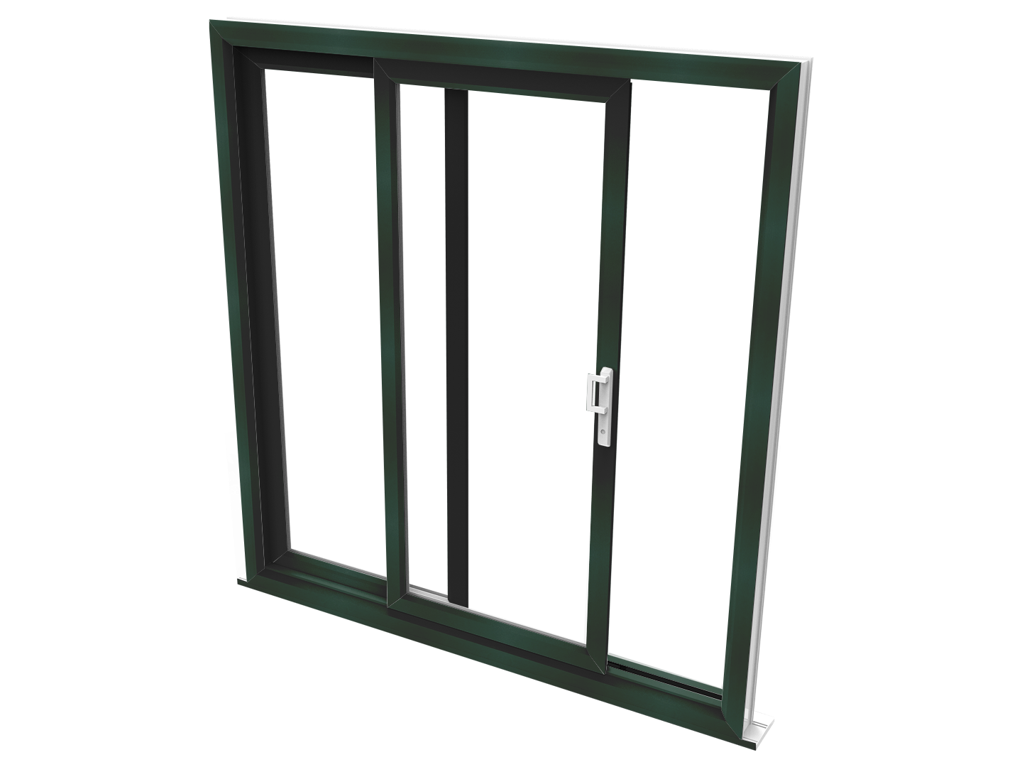 Green colored patio sliding door