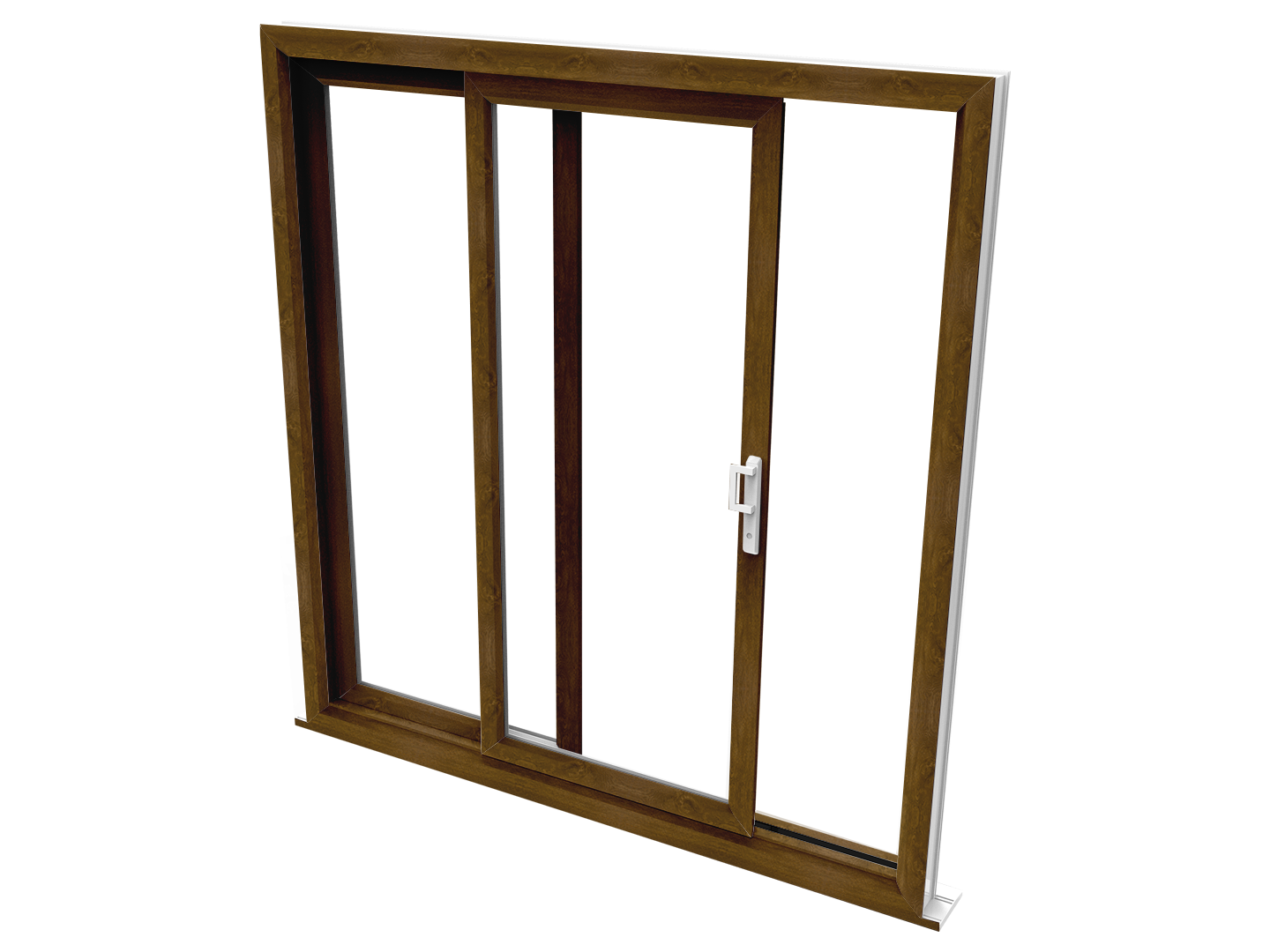 Golden oak sliding patio doors