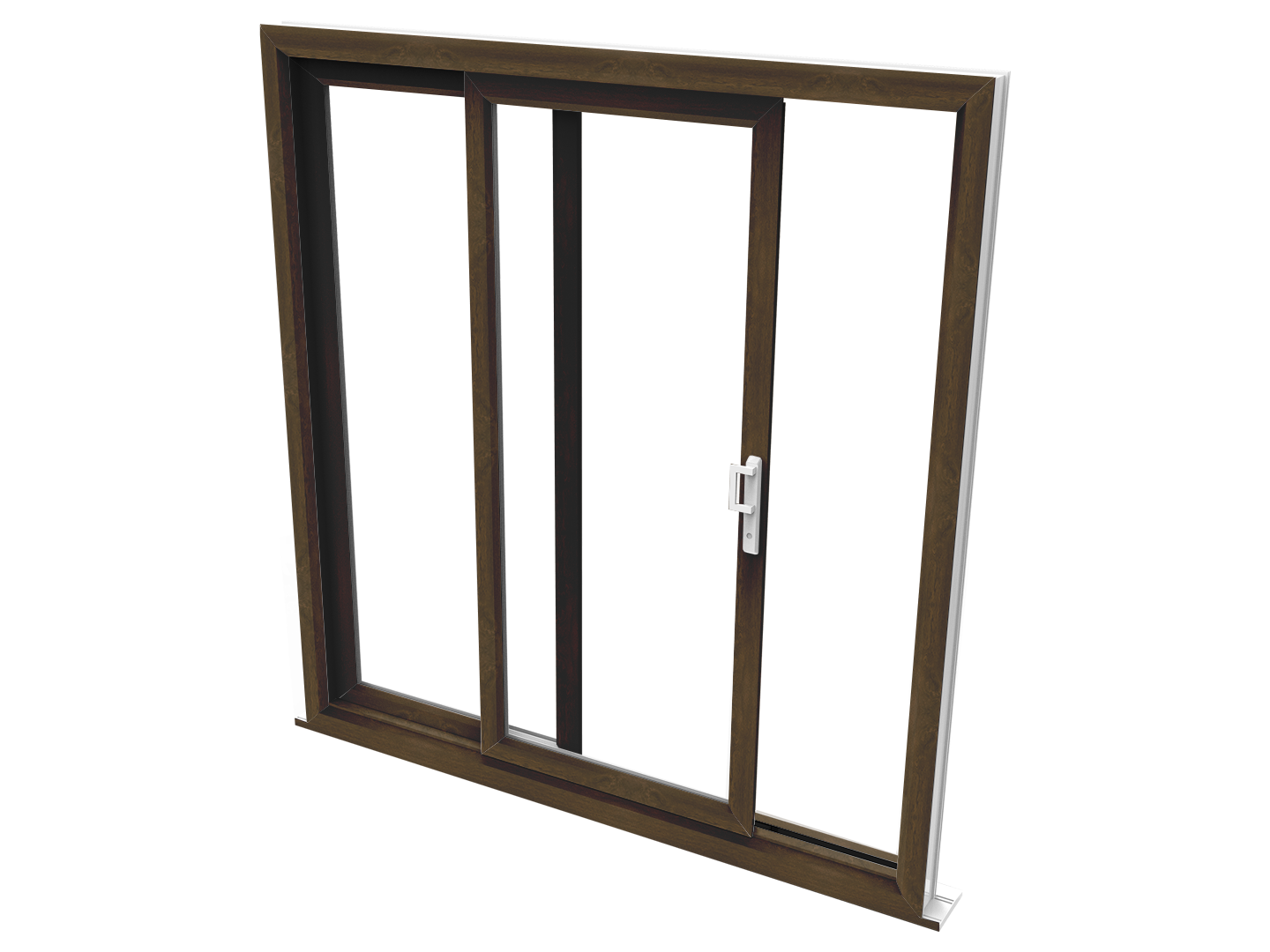 Nut colored patio sliding door