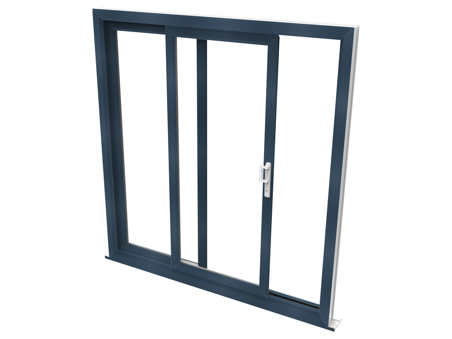 steel blue sliding patio door