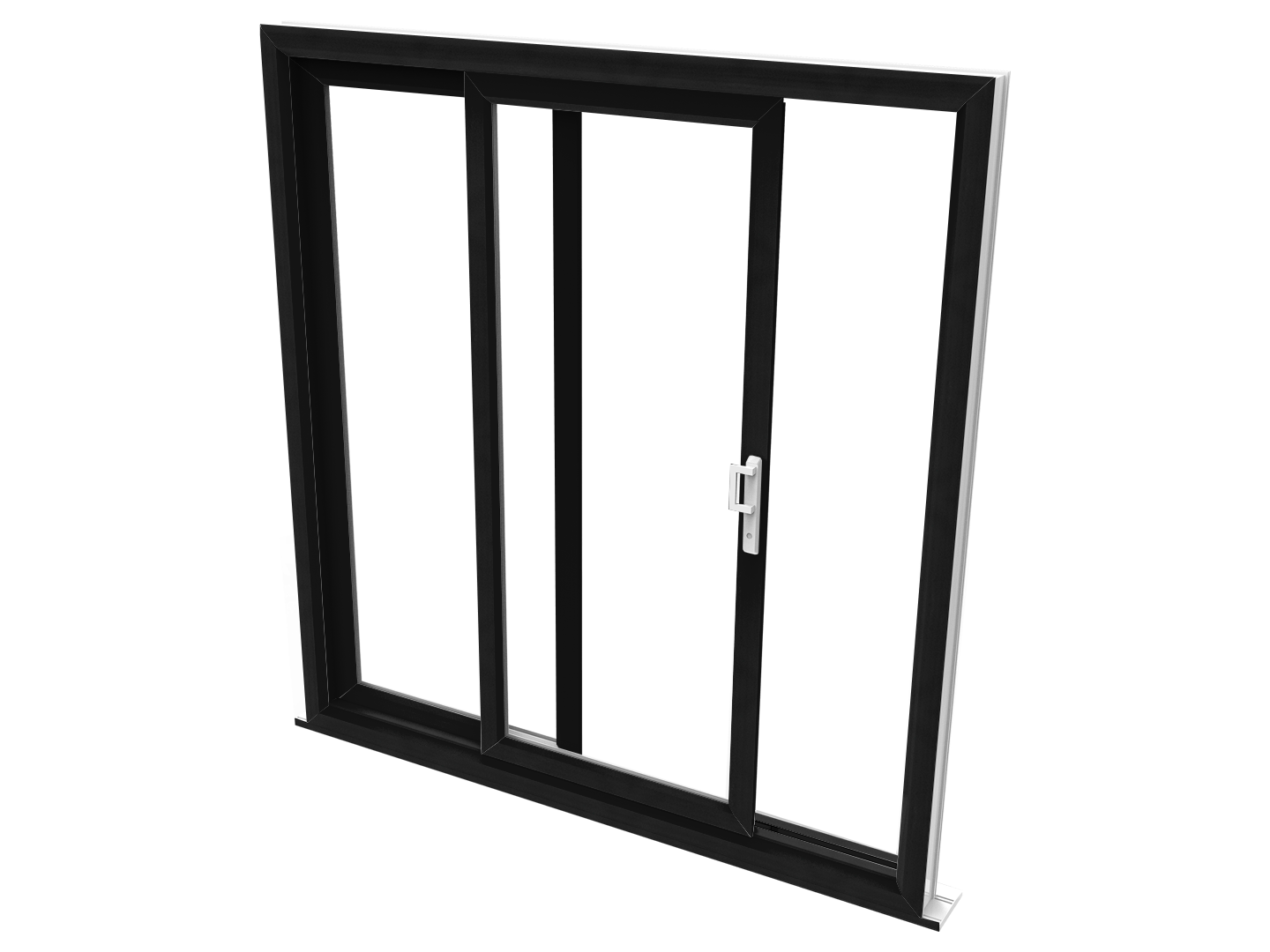 White grain sliding patio door